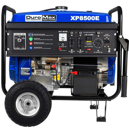 DuroMax XP8500E Gas Powered Portable Generator-8500 Watt Electric Start-Camping & RV Ready, 50 State Approved, Blue/Black 8,500-Watt Gas