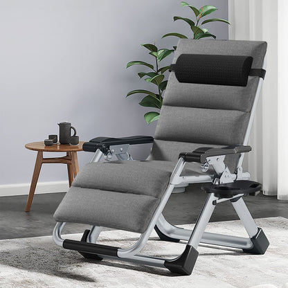 MOPHOTO Chaise Zero Gravity, chaise longue rembourrée d'extérieur avec table d'appoint, chaise inclinable Zero Gravity, chaise inclinable d'extérieur, robuste et confortable, prend en charge jusqu'à 440 lb Line Grey Zero Gravity Chair-2PK