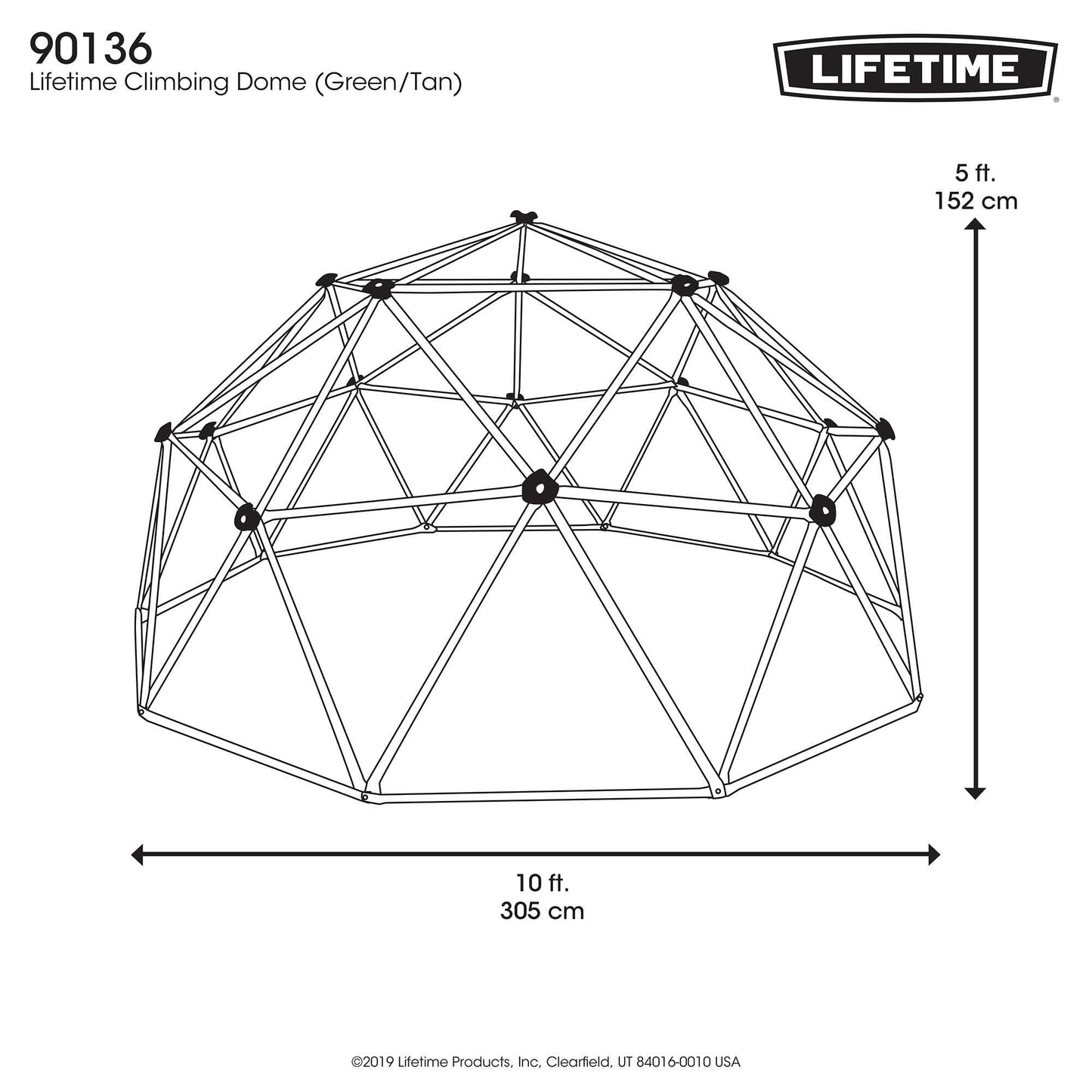 Lifetime Geometric Dome Climber Play Center, Earthtone 60-Inch