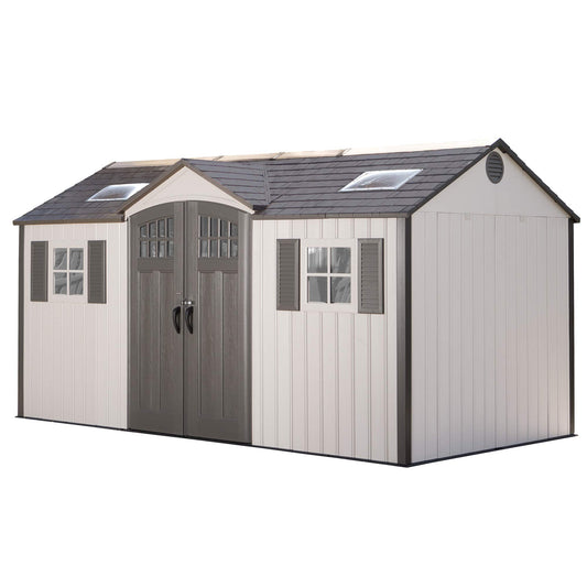 Lifetime 60138 Outdoor Storage Shed, Desert Sand, 15 x 8 Feet