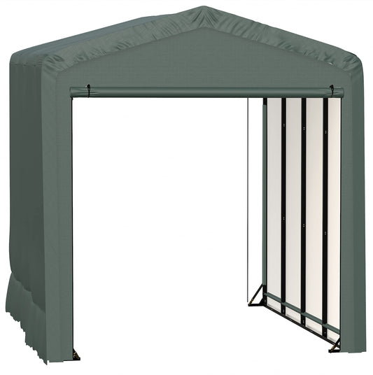 ShelterLogic ShelterTube Garage & Storage Shelter, 14' x 18' x 16' Heavy-Duty Steel Frame Wind and Snow-Load Rated Enclosure, Green 14' x 18' x 16'