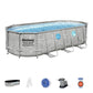 Bestway Power Steel Swim Vista Series II 18' x 9' x 48" Above Ground Outdoor Swimming Pool Set
