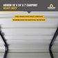 Arrow CPHC102407 Heavy Duty Galvanized Steel Metal Multi-Use Shelter, Shade, Carport, 10' x 24' x 7' Carport Only Charcoal 10' x 24' x 7'