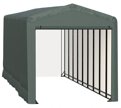 ShelterLogic ShelterTube Abri de garage et de stockage, 14' x 40' x 16', cadre en acier robuste, boîtier résistant au vent et à la neige, vert 14' x 40' x 16' 