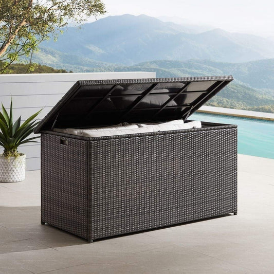 Corvus Lattice Boîte de rangement pour coussins d'extérieur en aluminium 202 gallons Noir 