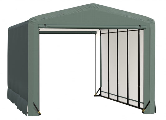 ShelterLogic ShelterTube Abri de garage et de stockage, 12' x 23' x 10', cadre en acier robuste, boîtier résistant au vent et à la neige, vert 12' x 23' x 10' 