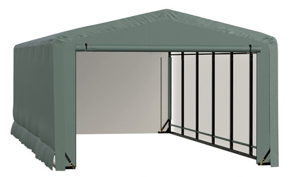 ShelterLogic ShelterTube Abri de garage et de stockage, 12' x 23' x 8', cadre en acier robuste, boîtier résistant au vent et à la neige, vert 12' x 23' x 8' 