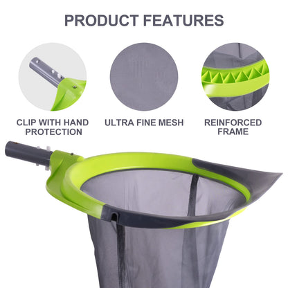 Sepetrel Pool Leaf Skimmer Net,Rubber Front Lip and Reinforced Frame Ultra Fine Mesh Net(Pole Not Included) Pool Rake