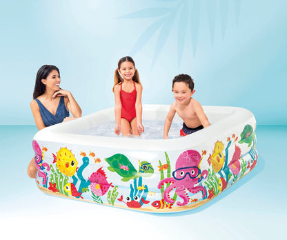 Intex Swim Center Clearview Aquarium Piscine gonflable, 62,5" X 62,5" X 19,5", à partir de 3 ans