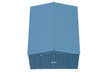 Arrow Shed Elite Abri de rangement extérieur verrouillable en acier avec toit à pignon de 10' x 12', bleu gris 