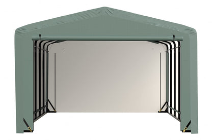 ShelterLogic ShelterTube Abri de garage et de stockage, 12' x 23' x 8', cadre en acier robuste, boîtier résistant au vent et à la neige, vert 12' x 23' x 8' 