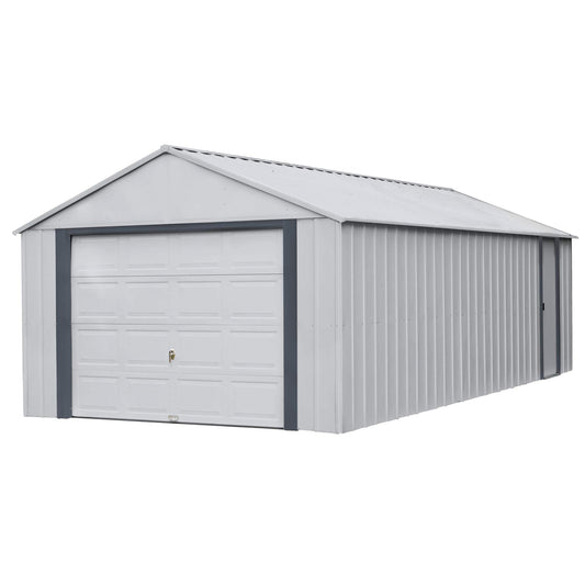 Arrow Shed 14' x 21' Garage Murryhill Murs extra hauts en acier galvanisé Hangar préfabriqué Bâtiment de stockage, 14' x 21', Gris flûte 14' x 21' 