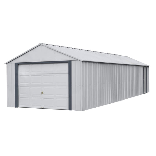 Arrow Shed 14' x 31' Garage Murryhill Murs extra hauts en acier galvanisé Hangar préfabriqué Bâtiment de stockage, 14' x 31', Gris flûte 14' x 31' 