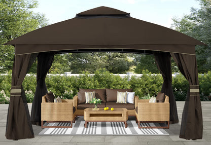 ABCCANOPY Tonnelle d'extérieur 10 x 20 – Tonnelle de terrasse avec moustiquaire, auvents extérieurs pour l'ombre et la pluie pour pelouse, jardin, cour et terrasse (beige) beige 