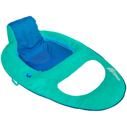 SwimWays Chaise longue de piscine inclinable à flotteur à ressort avec valve hyper-plate, inclinable Aqua Aqua