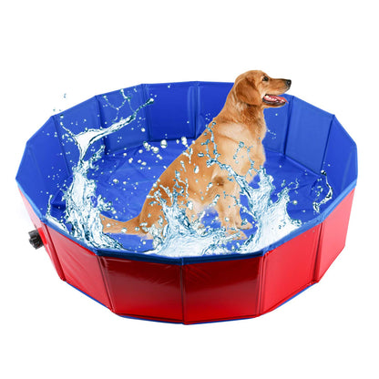 Homend Piscine Portable en PVC pour Animaux de Compagnie, Pliable pour Chiens et Chats, 39" x 12"