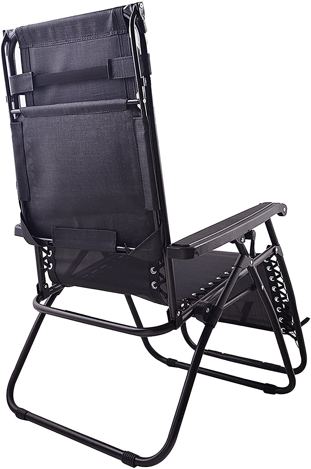 BTEXPERT CC5044B Zero Gravity Chair Case Lounge Outdoor Patio Beach Yard Garden with Utility Tray Cup Holder (One Piece, Black with Canopy) One Piece