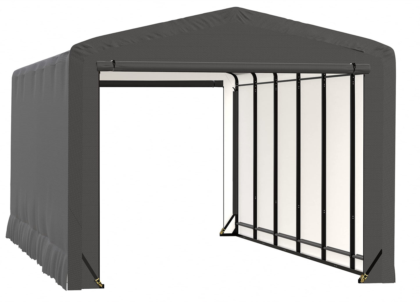 ShelterLogic ShelterTube Abri de garage et de stockage, 12' x 27' x 10', cadre en acier robuste, boîtier résistant au vent et à la neige, gris 12' x 27' x 10' 