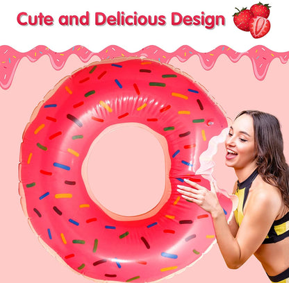 DMAR Donut Pool Floats Donut Pool Floatie Donut Tube Pool Donut Pool Float Donut Gonflables Donut Tube intérieur Donut Pool Floatie Donut Pool Ring Donut Swimming Ring for Beach Pool #4 23.4in Strawberry Pink