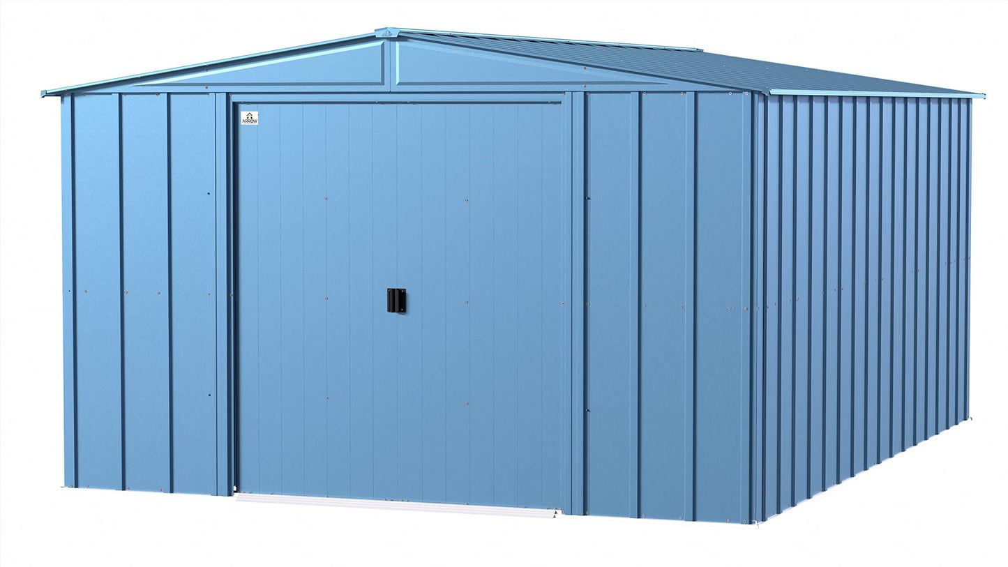 Arrow Shed Classic 10' x 14' Abri de rangement extérieur cadenassable en acier bleu gris 10' x 14' 