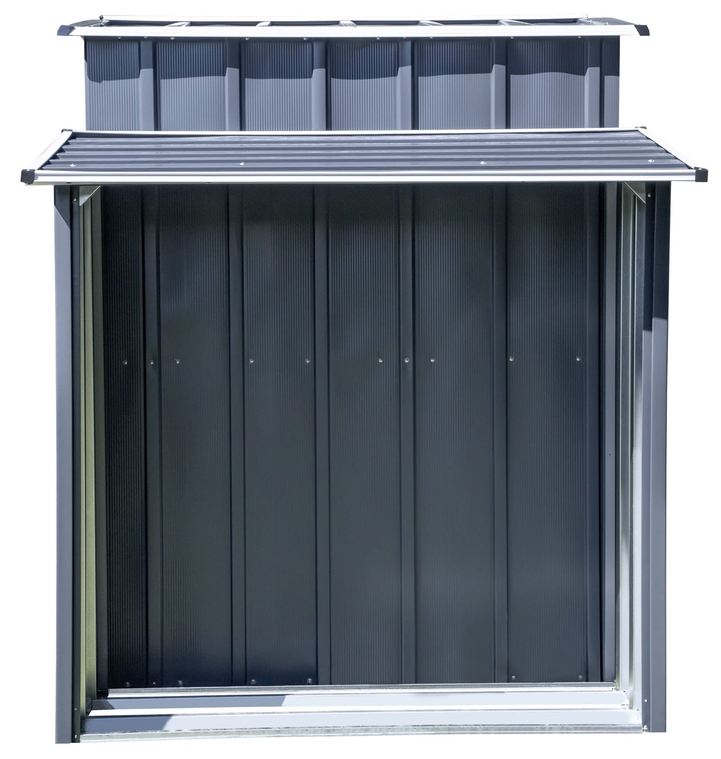 Arrow Sheds 10' x 5' Galvanized Steel 3-in-1 Pad-Lockable Outdoor Utility Storage Shed, Anthracite Modern