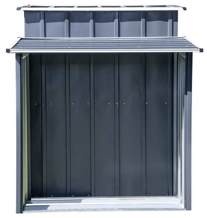 Arrow Sheds 10' x 5' Galvanized Steel 3-in-1 Pad-Lockable Outdoor Utility Storage Shed, Anthracite Modern