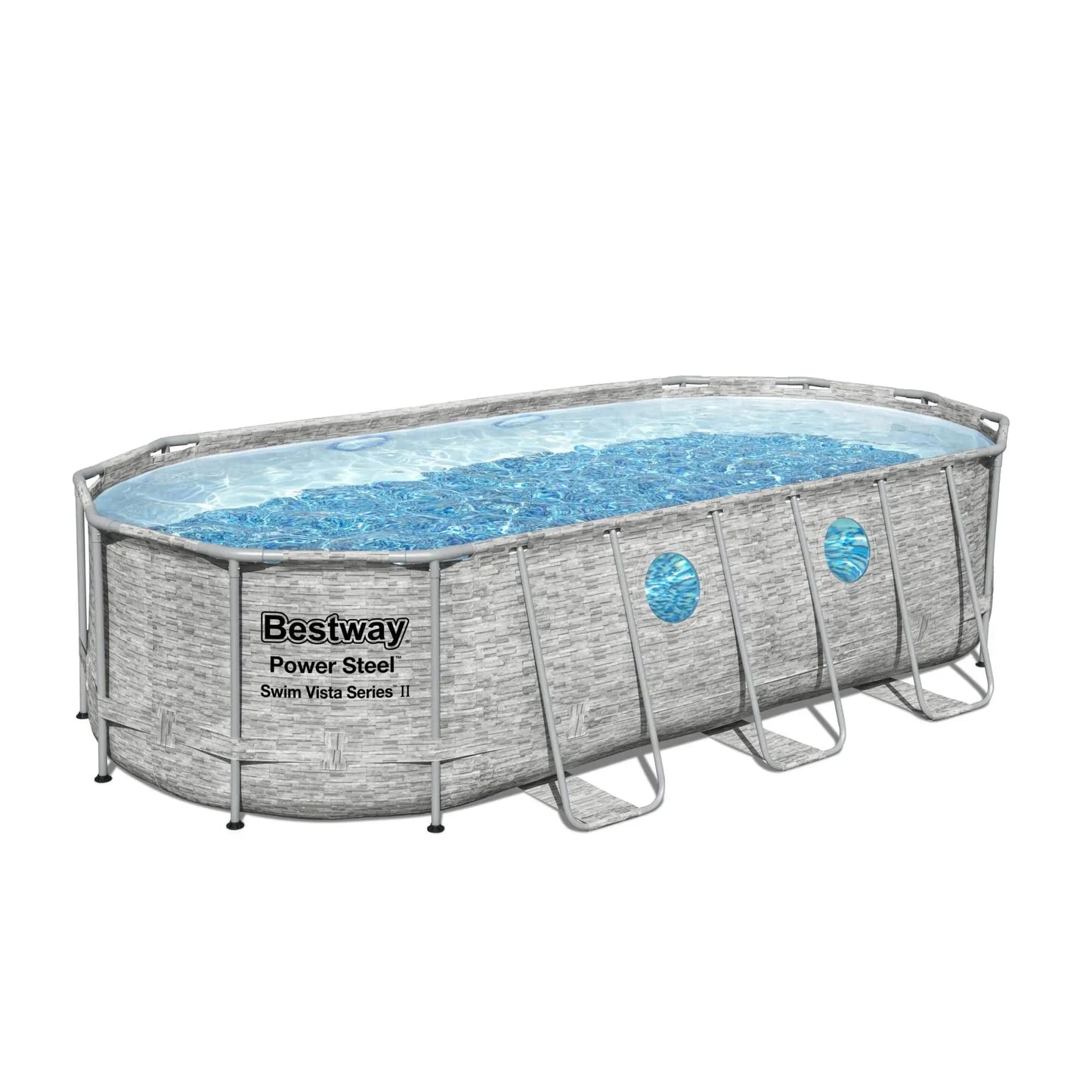 Bestway Power Steel Swim Vista Series II 18' x 9' x 48" Above Ground Outdoor Swimming Pool Set