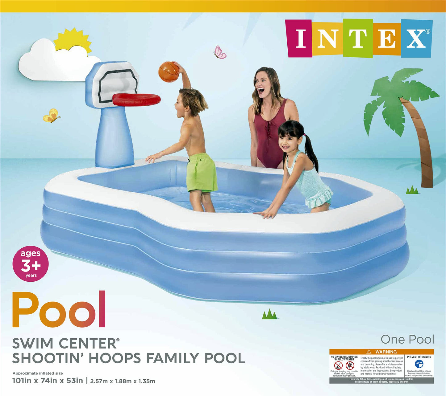 Intex Shootin' Hoops Swim Center Family Pool, Ages 3+