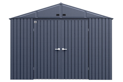 Arrow Shed Elite Hangar de rangement extérieur en acier avec toit à pignon verrouillable, 10' x 14', Anthracite 