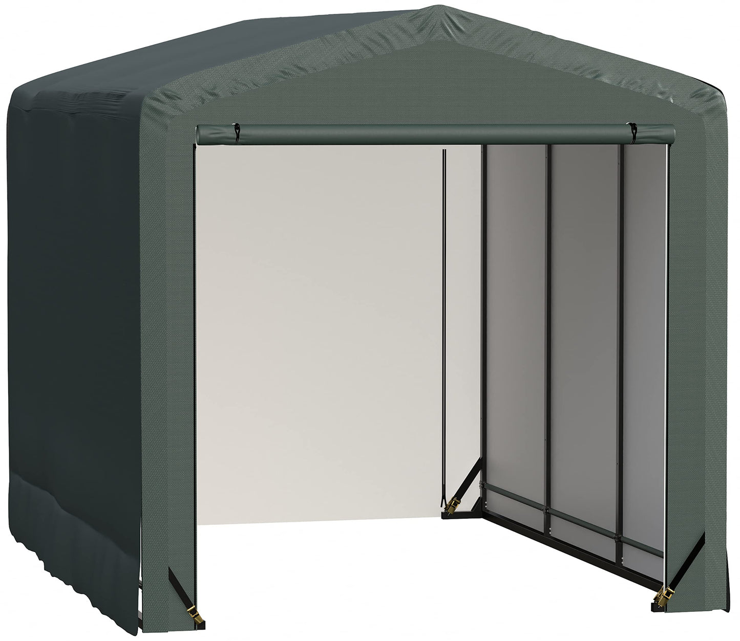 ShelterLogic ShelterTube Abri de garage et de stockage, 10' x 14' x 10', cadre en acier robuste, boîtier résistant au vent et à la neige, vert 10' x 14' x 10' 