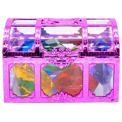 Hercugifts Diving Gem Pool Toy Coloré 6 Big Diamond Set avec Treasure Pirate Box Summer Swimming Gem Diving Teaching Toy Sinking Gem Pool Toy (Violet) Violet