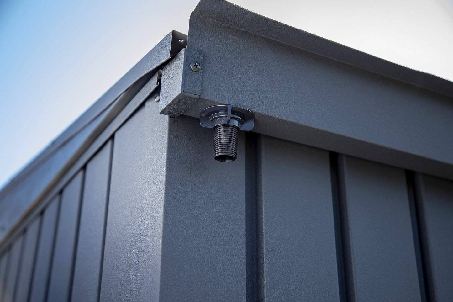 Sojag 8' x 5' Denali Outdoor Lockable Steel Storage Building with Windows, Anthracite