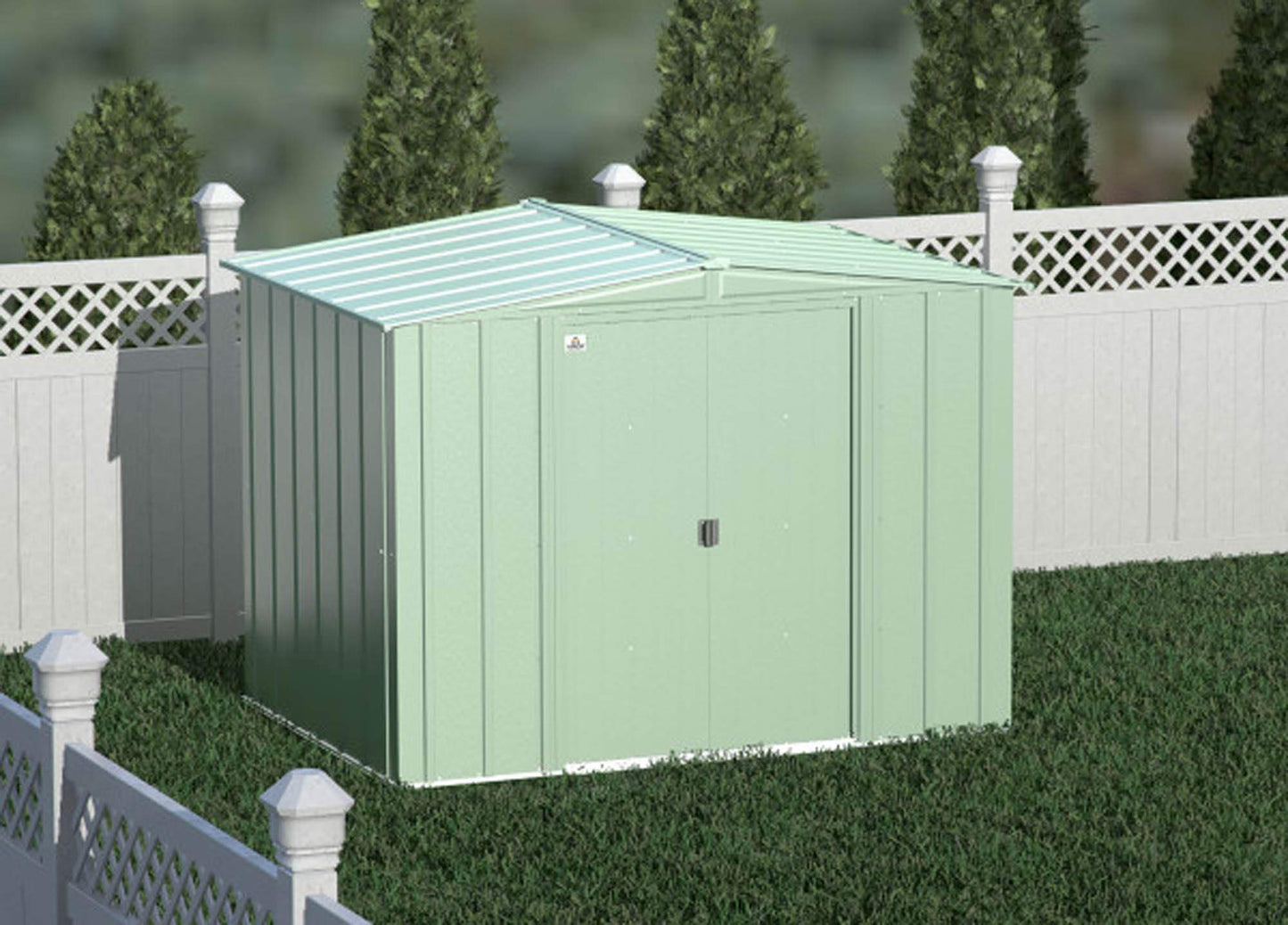 Arrow Shed Classic Abri de rangement extérieur cadenassable en acier, 8' x 6', vert sauge 