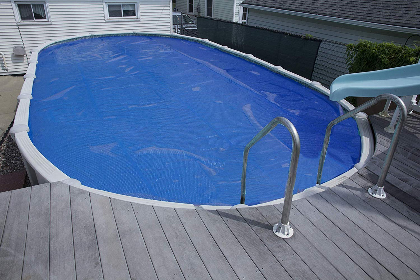 Sun2Solar Blue 18-Foot-by-33-Foot Oval Solar Cover | 1200 Series | Heat Retaining Blanket for In-Ground and Above-Ground Oval Swimming Pools | Use Sun to Heat Pool Water | Bubble-Side Facing Down 18' x 33' Oval