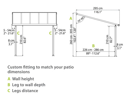 Palram - Canopia Olympia Patio Cover - 10' x 28' - Gray/Bronze 10’ x 28'