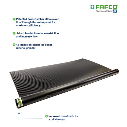 FAFCO Connected Tube (CT) Panneau de chauffage solaire pour piscine, efficacité maximale 