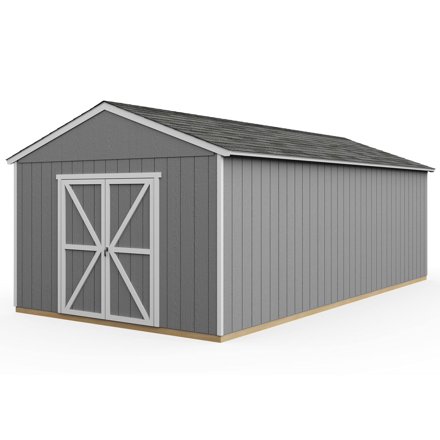 Handy Home Products Astoria 12x24 Do-It-Yourself Wooden Storage Shed Brown Without Floor