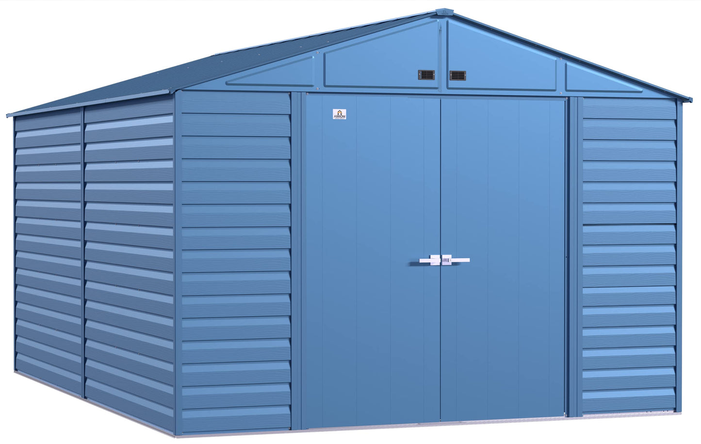 Arrow Shed Select Hangar de rangement extérieur verrouillable en acier, 10' x 14', bleu gris 