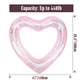 MoKo Inflatable Pool Float for Kids Adults, Clearance Heart Shaped Swim Ring 120cm Diameter Summer Swimming Tube Water Fun Beach Party Pool Toys Swimming Circle Glitter Pink