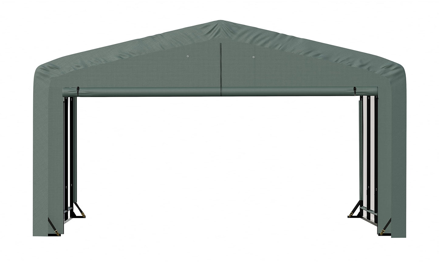 ShelterLogic ShelterTube Abri de garage et de stockage, 20' x 18' x 12', cadre en acier robuste, boîtier résistant au vent et à la neige, vert 20' x 18' x 12' 