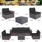 ALAULM Patio Furniture Sets 6 Pieces Patio Sectional Outdoor Furniture Patio Sofa Chairs Set - Black
