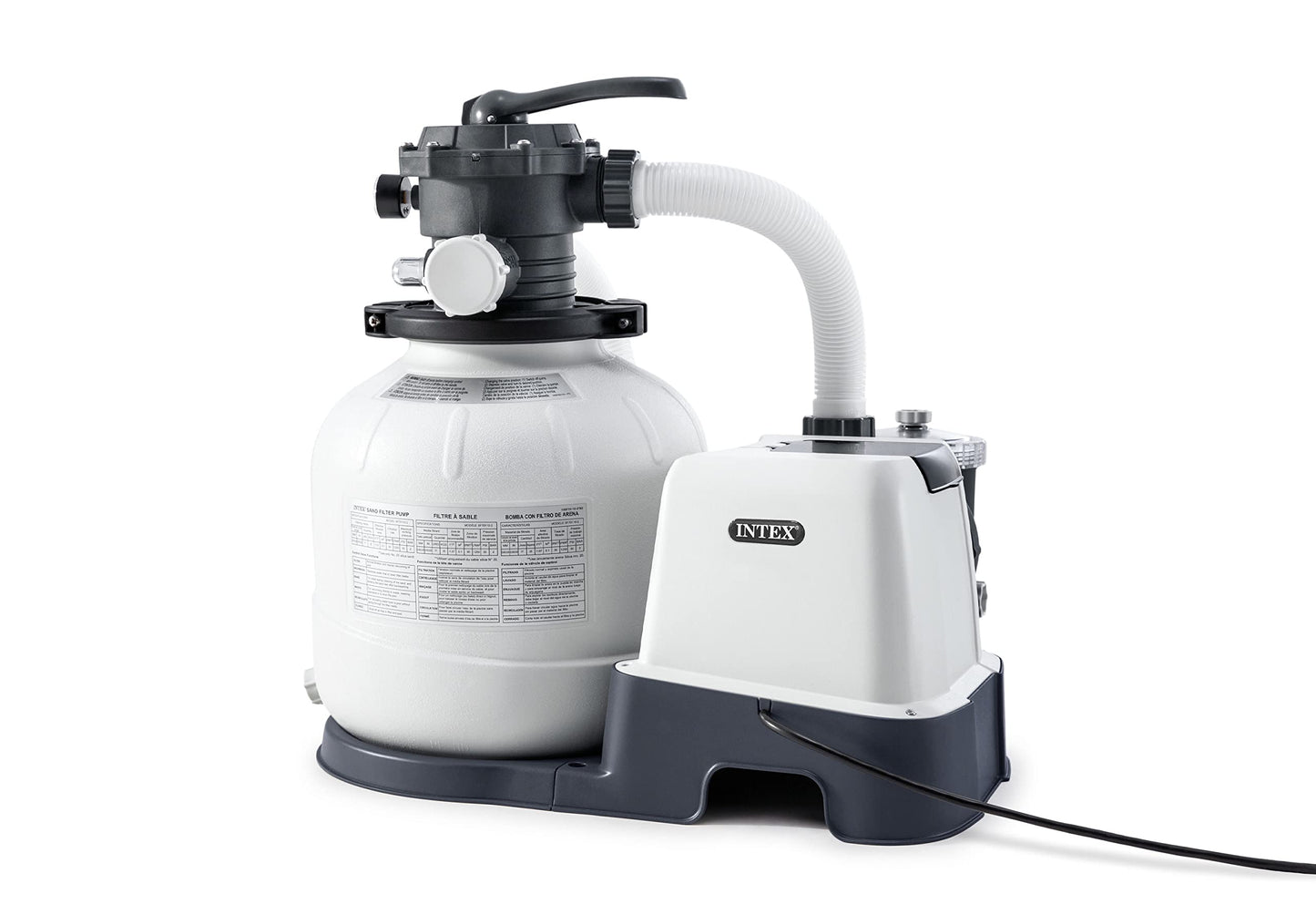 INTEX 26675EG QX2100 Krystal Clear Sand Filter Pump & Saltwater System for Above Ground Pools, 14in