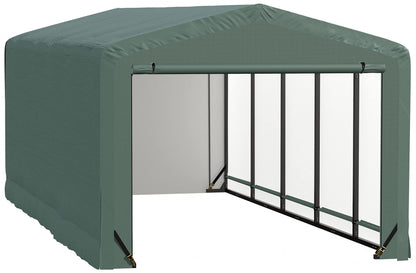 ShelterLogic ShelterTube Abri de garage et de stockage, 10' x 23' x 8', cadre en acier robuste, boîtier résistant au vent et à la neige, vert 10' x 23' x 8' 