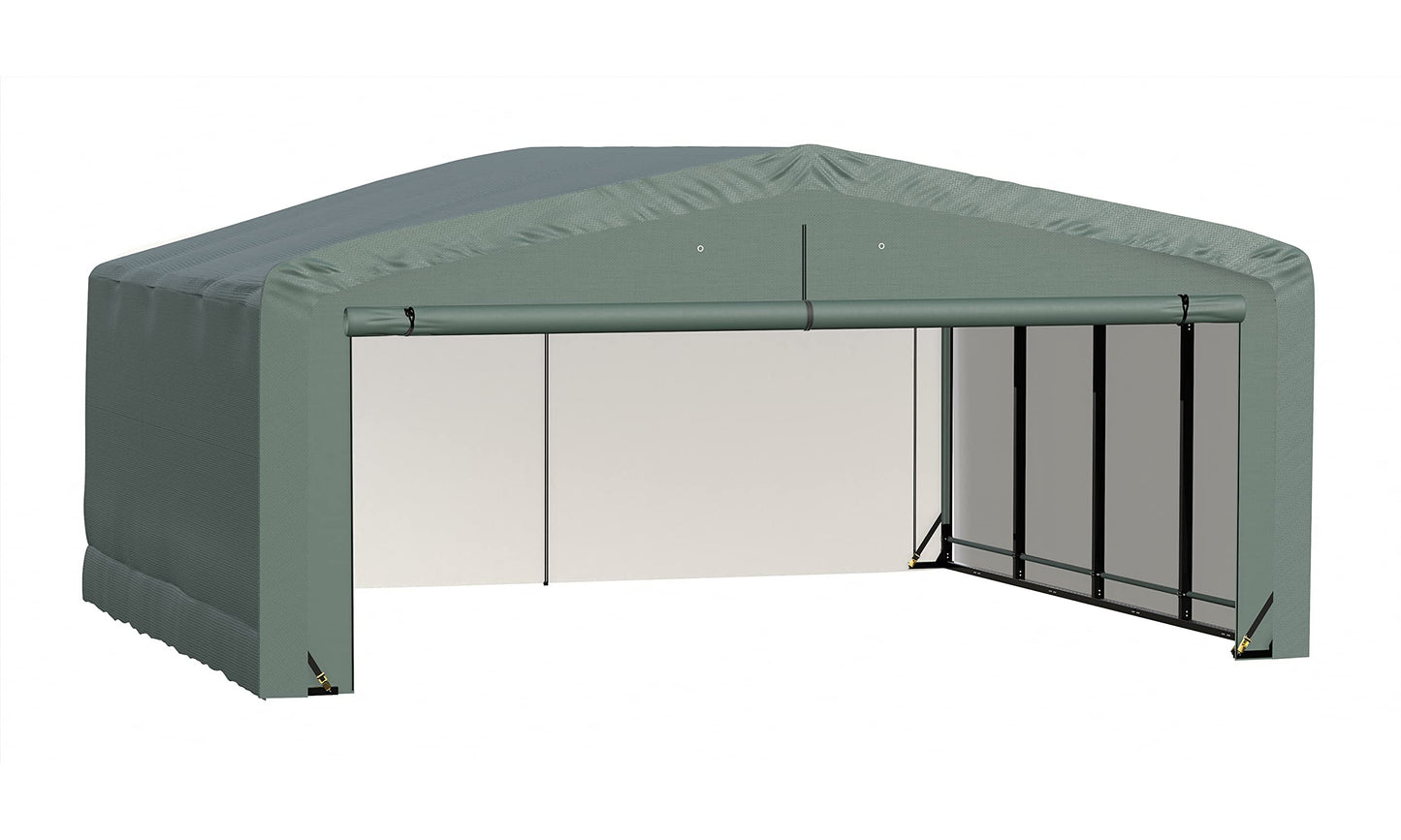 ShelterLogic ShelterTube Abri de garage et de stockage, 20' x 18' x 10', cadre en acier robuste, boîtier résistant au vent et à la neige, vert 20' x 18' x 10' 