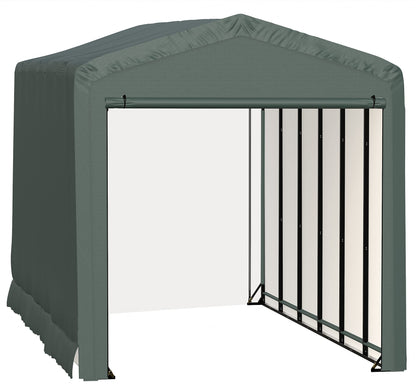 ShelterLogic ShelterTube Abri de garage et de stockage, 14' x 27' x 16', cadre en acier robuste, boîtier résistant au vent et à la neige, vert 14' x 27' x 16' 