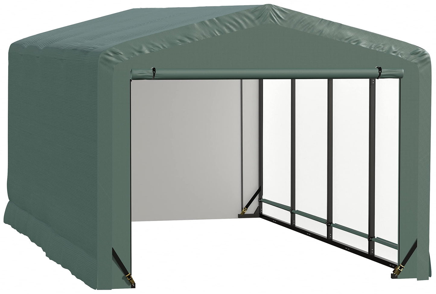 ShelterLogic ShelterTube Abri de garage et de stockage, 10' x 18' x 8', cadre en acier robuste, boîtier résistant au vent et à la neige, vert 10' x 18' x 8' 