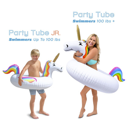 GoFloats Unicorn Pool Float Party Tube - Radeaux gonflables, adultes et enfants Party Tube Jr.