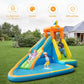HONEY JOY Inflatable Water Slide, Giant Water Park Castle Bouncy House for Backyard, Climbing Wall, Splash Pool, Outdoor Blow up Water Slides Inflatables for Kids and Adults(Without Blower) Without Blower