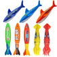 Pool Diving Toy Set for Kids, Practice Diving and Swimming, Underwater Sinking Torpedos, Sharks and Squids Multicolor Assorted