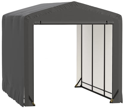 ShelterLogic ShelterTube Garage & Storage Shelter, 10' x 14' x 10' Heavy-Duty Steel Frame Wind and Snow-Load Rated Enclosure, Gray 10' x 14' x 10'